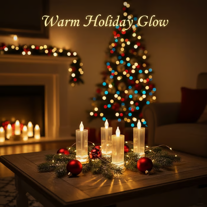 🔥 LAST DAY 50% OFF 🕯️ LED Crystal Candle Lights（4pcs in 1 set）